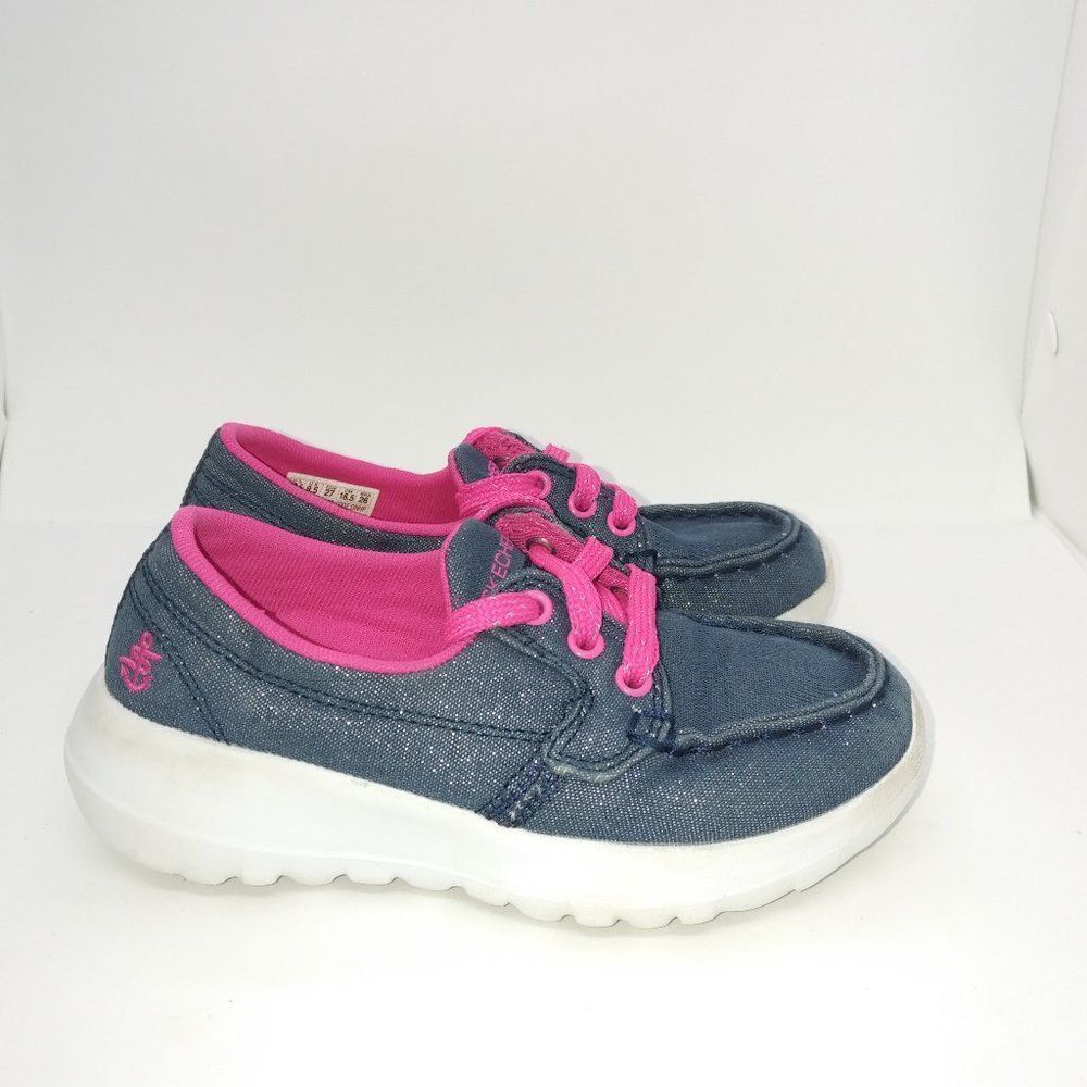 Skechers Go Walk Joy Shore Lights Comfort Shoes Little Kids Size 10.5 Blue, Pink